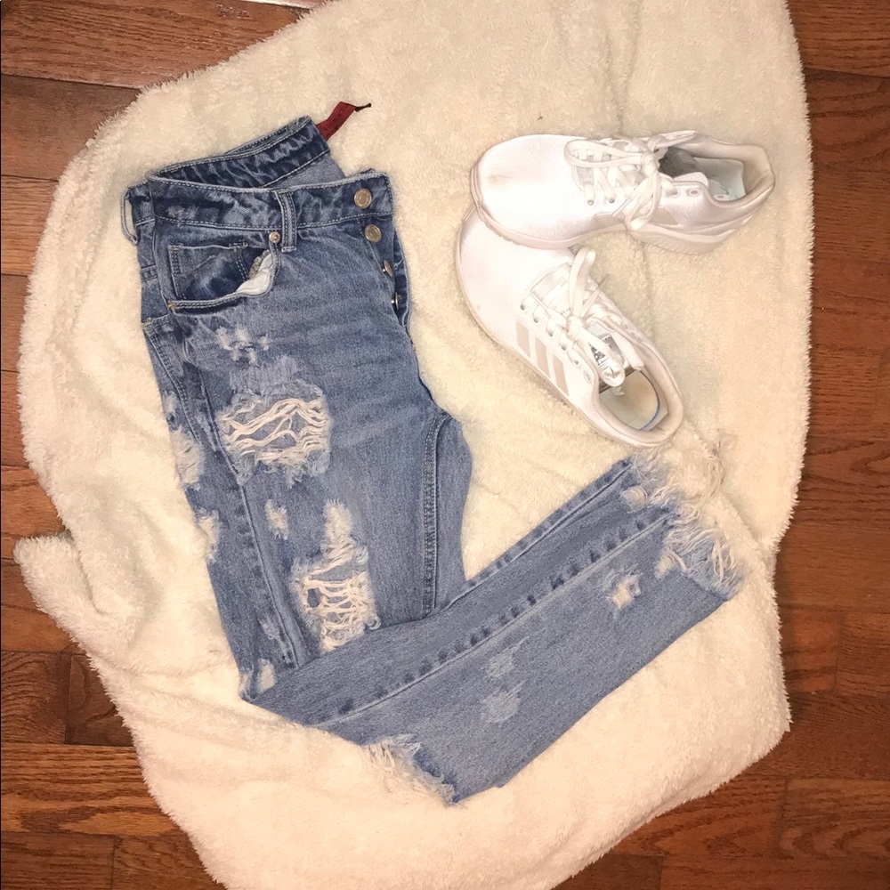 Distressed Mom Jeans